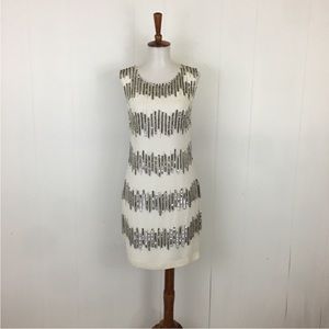 Adrianna Papell Sequin Sleeveless Shift Mini Dress